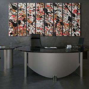 Abstract Pollock Pink and Gold Cinema