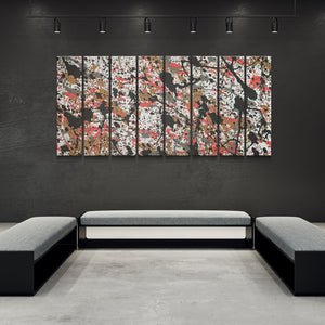 Abstract Pollock Pink and Gold Cinema