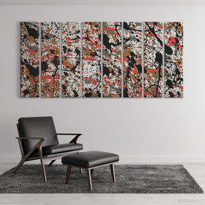 Abstract Pollock Pink and Gold Cinema